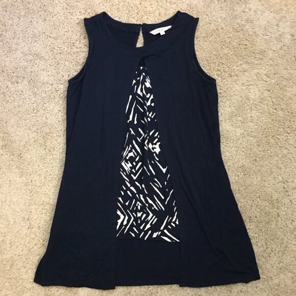 Cleo Open Cardigan Vest Abstract Tank Top Combo Keyhole Window Top - Picture 11 of 15